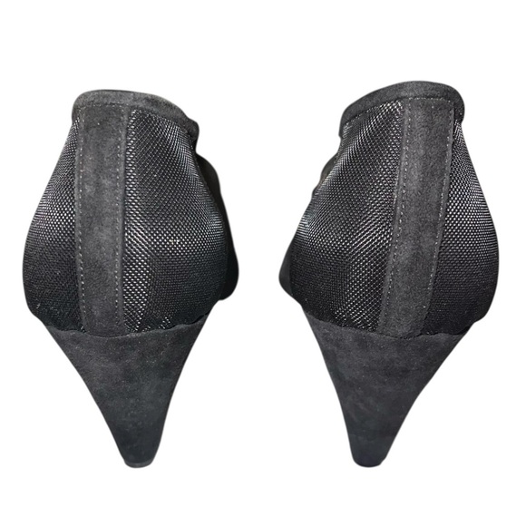 EUC Walter Steiger Elegant Black Mesh Suede Leather Pumps Heels Size 8 Classic - Picture 3 of 7